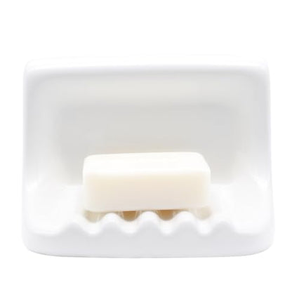 White Vintage Wall Mounted Ceramic Soap Dish Holder Bathroom Shower Wall