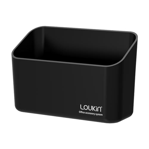 loukin Magnetic & Adhesive Marker Holder, Whiteboard Accessory Tray, Black | 5.3" × 2.2", Holds 1 Eraser and 8 Markers, Supports up to 3.3 lb, 2 Mounting Options, Fits Glass and Refrigerators