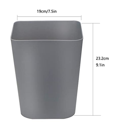 1.6 Gallon Small Trash Can Wastebasket for Kitchen Office Bathroom,Pack of 2(White+Gray)