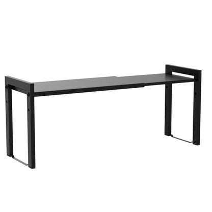 Expandable Cabinet Shelf Organizer 16-26" L Stackable Kitchen Counter Shelf Rack Sink Riser Countertop Storage Black (Normal 7.9”D)