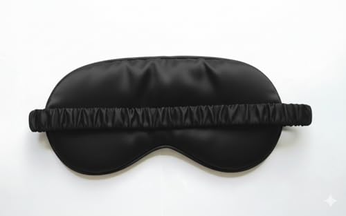 [3 Pack] QSYW Sleep Masks, Satin Eye Mask for Sleeping - Silky Eye Masks Bulk with Storage Bag & Elastic Strap,Black