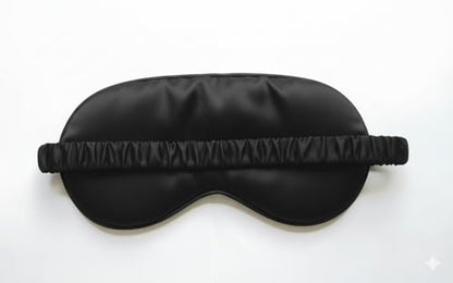 [3 Pack] QSYW Sleep Masks, Satin Eye Mask for Sleeping - Silky Eye Masks Bulk with Storage Bag & Elastic Strap,Black