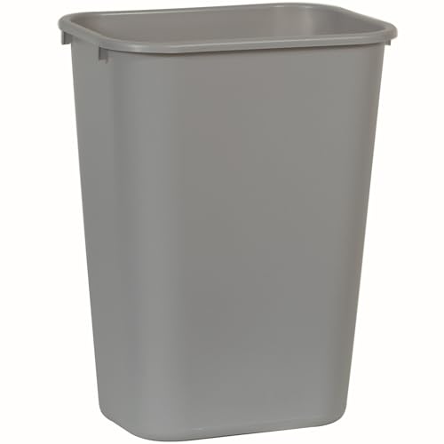 Deskside Wastebasket/Trash Can, 10.25-Gallon/41-Qu... (Gray | Plastic)