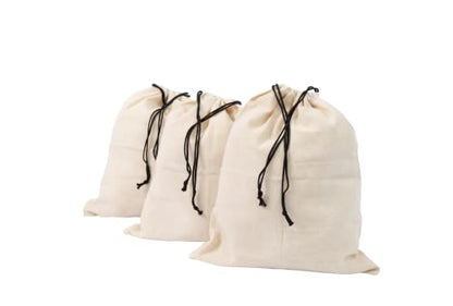 Organic Cotton Dust Proof Storage Bags for Handbags - Large Purse Storage Bags - Dust Bag Cover for Expensive Purses & Handbags - Extra-Large Cotton Drawstring Storage Bags (3 Bags - 26"x20")