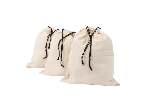 Organic Cotton Dust Proof Storage Bags for Handbags - Large Purse Storage Bags - Dust Bag Cover for Expensive Purses & Handbags - Extra-Large Cotton Drawstring Storage Bags (3 Bags - 26"x20")