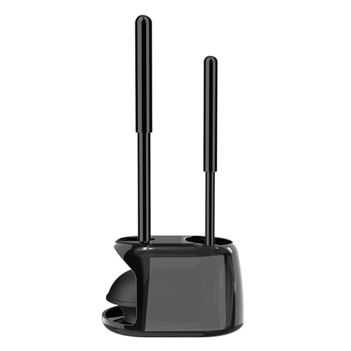 SetSail Toilet Brush and Plunger Set, Semi-Hidden Toilet Plungers, Black | Heavy Duty Toilet Bowl Brush and Holder for Bathroom Toilet Plunger and Brush Set for Deeply Cleaning