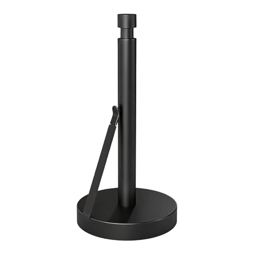 Heavy Duty Paper Towel Holder Countertop Weighted... (Black | Stainless Steel)