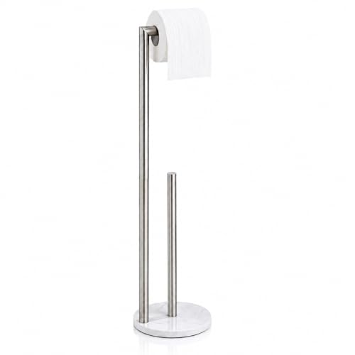 Marble Toilet Paper Holder Stand - Brushed Nickel,... (Brushed Nickel | Stainless Steel)