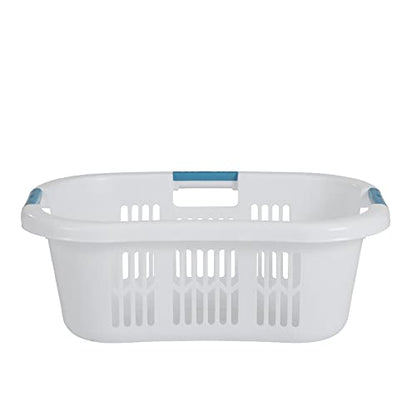 Rubbermaid Laundry Basket XL Hip-Hugger Basket 2.1-Bushel White Laundry Storage/Bathroom/Bedroom/Home Closet