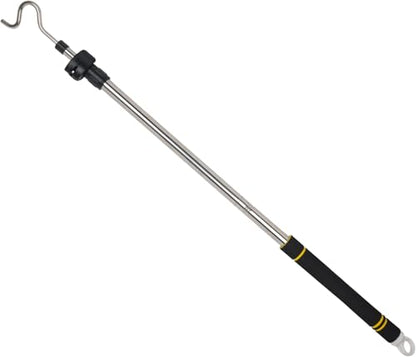 Clothes Hanger Reaching Hook Telescopic Adjustment clothes hook pole Light and can Extend from 37" to 65" with 4.7 "Hook and Sponge Handle.
