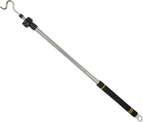 Clothes Hanger Reaching Hook Telescopic Adjustment... (Silvery | Stainless Steel)