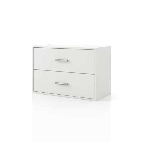 Apexa 2-Drawer Wooden Stackable Storage Drawers, S... (White)
