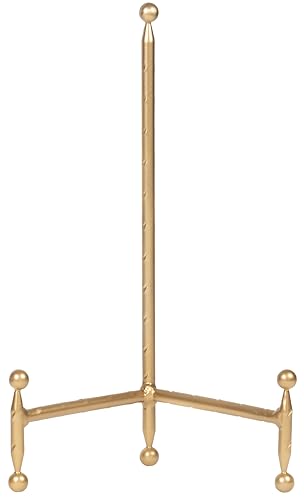 Red Co. Decorative Tripod Plate Stand and Art Holder Easel in Gold Finish - 11.5" h