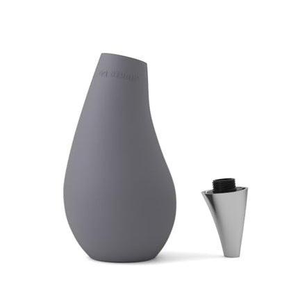 Kitchen Bathroom Counter top Squeezable Soap Dispensers Tear Drop Shape Bottle (Gray, ~7oz)