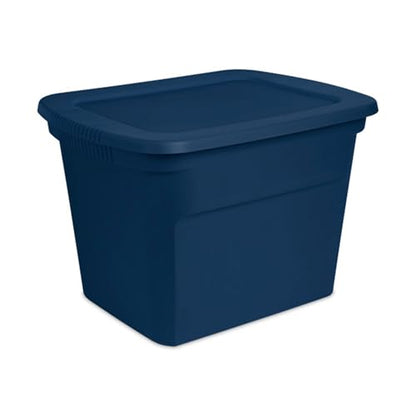 8-Pack Storage Tote, Plastic Container Bins with L... (8 Count | Marine Blue | String)