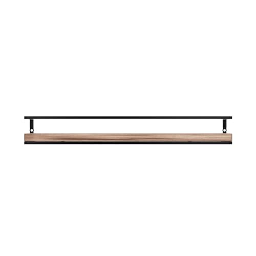 Meangood Floating Shelves Wall Mounted Set of 2, Rustic Wood Wall Storage Shelves for Bedroom,Living Room,Bathroom, Kitchen Torched Wood