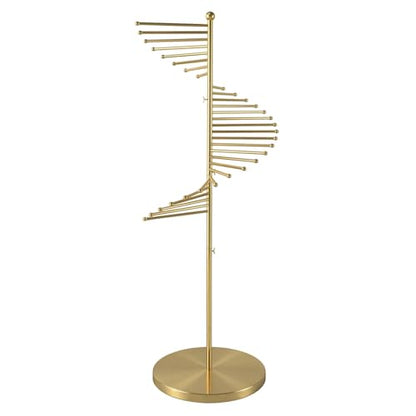 Scarf Rack Free Standing, Metal Spiral Hijab Stand, 30 Rods | Commercial Scarf Holder for Multiple Scarves Hat Belt Pants, 42x170cm/17x67in Space Saving Organizer