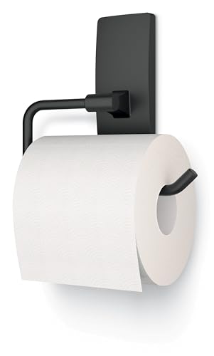 Command Toilet Paper Holder, Matte Black, 1 Holder, 2 Strips | For Bathroom Organization, Water Resistant, Damage-Free Hanging with Adhesive Strip, No Tools