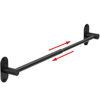 Towel Bar, Adjustable 14.4inch - 25.2inch Towel Rack, Self Adhesive Wall Mounted for Bathroom Kitchen Hand Towel Holder Cloths Hanger 304 Stainless Steel Organizer Single Bar (1, Matte Black)