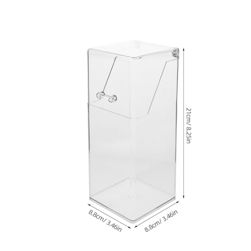 Healeved Clear Face Mask Dispenser with Lid, Acrylic Countertop Storage Box Holder for Facial Masks, Gloves and Hairnets, Dust-Proof Vertical Organizer for Home Office Clinic (8.25 x 3.46 Inch)
