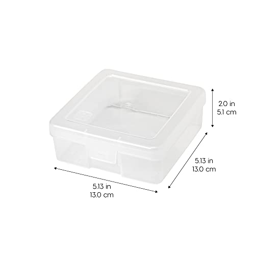 IRIS USA Clear Cases |Made in USA| Plastic Box Organizers (10-Pack)- Small | Bead Storage Organizing Containers with Snap Lid for Arts, Crafts, Ephemera, Stickers, & Dance Cheer