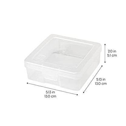 IRIS USA Clear Cases |Made in USA| Plastic Box Organizers (10-Pack)- Small | Bead Storage Organizing Containers with Snap Lid for Arts, Crafts, Ephemera, Stickers, & Dance Cheer