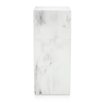 Toothbrush Holder with Lid, Elegant White Marble Bathroom Toothbrush & Toothpaste Organizer – Blanc Collection