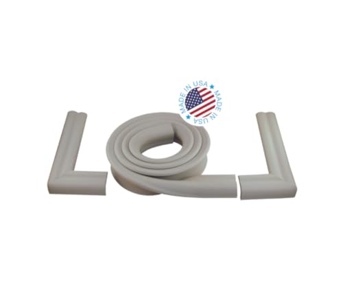 KidKusion Hearth Cushion | Made in USA | Taupe | 8.33 Ft of Padding | Child Safety, Edge and Corner Guard, Baby Proof Fireplace Bumper