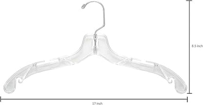 DEILSY™ Clear Plastic Hangers 12 Pack Durable Plastic Shirt Hangers | Versatile clear hangers, plastic hanger with swivel hook, hangers for shirts, dresses, coats, pants and blouses.