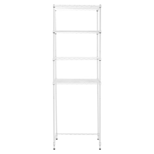 Zvyteay 4 Tier Mini Fridge Shelf Adjustable Height Storage Shelf Metal Storage Rack Mini Fridge and Microwave Stand for Dorm, Kitchen, Office, White