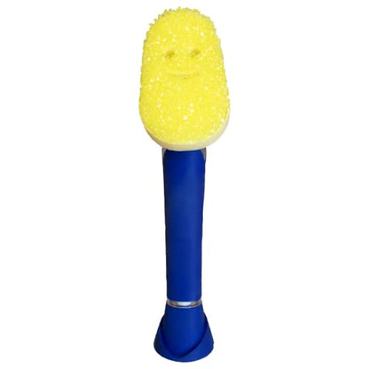 Dish Wand Scrubbing Brush with Handle, Soap Dispen... (Blue | Synthetic)