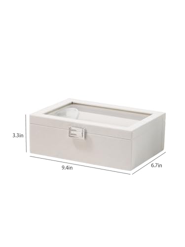 Bracelet Holder Organizer Box, Jewelry Storage Case with 2 Rods, Bangle Watch Display Tray for Women Girls (Beige)