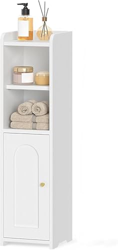 Bathroom Storage Cabinet, Narrow Toilet Paper Cabi... (White)