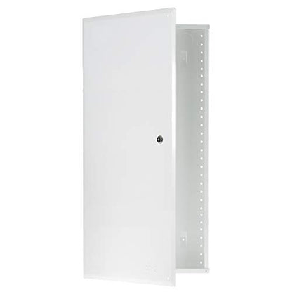 On-Q 28" Structured Media Enclosure with Hinged Cover Lock, 20 Gauge CRS, Flush or Surface Mount