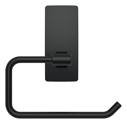 Command Toilet Paper Holder, Matte Black, 1 Holder, 2 Strips | For Bathroom Organization, Water Resistant, Damage-Free Hanging with Adhesive Strip, No Tools