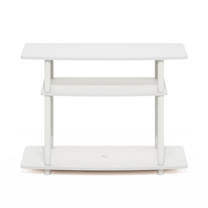 Furinno Turn-N-Tube TV Stand, 3-Tier No Tools Entertainment Center, TV Console for TV up to 32 Inch, for Living Room, Bedroom, White
