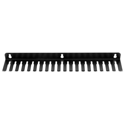 QWORK Cable Hanger Organizer for Efficient Cable Management - 19 Slots Each, 2-Pack, Wall Shelf Mount, Black - Ideal for Home and Office, Supports Various Cables