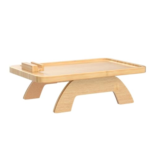 Couch Arm Tray,Bamboo Sofa Clip on Side Table,Foldable Couch Armrest Table with 360°Rotating Phone Holder,Anti Slip Food Trays for Eating/Drinks/Snacks/Remotes 15.35" x 9.85"