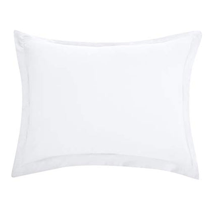 Amazon Basics Lightweight Wrinkle-Resistant Microfiber 3 Piece Duvet Cover Set with Zipper Closure, Full/Queen, Bright White