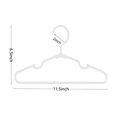 100 pcs White Baby Nursery Closet Hangers,Non-Slip Laundry Infant Pant Hanger for Newborn Clothes,Ultra-Thin Child Coat Hanger for Girl Boy Toddler Kids