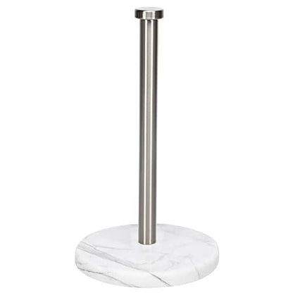 NearMoon Standing Paper Towel Holder, Kitchen Paper Towel Tissue Holder- for Bathroom Kitchen Countertop, Standard or Jumbo-Sized Roll Paper (with Marble Base, Brushed Nickel)