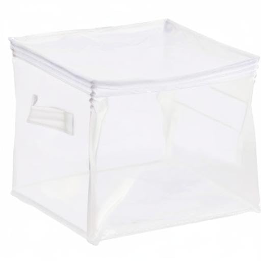 Amazon Basics Clear Zippered Storage Bags for Closet Organization, Stackable Clothing and Linen Storage Containers, 3-Pack