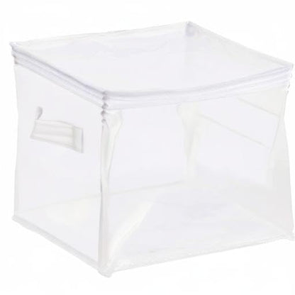 Amazon Basics Clear Zippered Storage Bags for Closet Organization, Stackable Clothing and Linen Storage Containers, 3-Pack