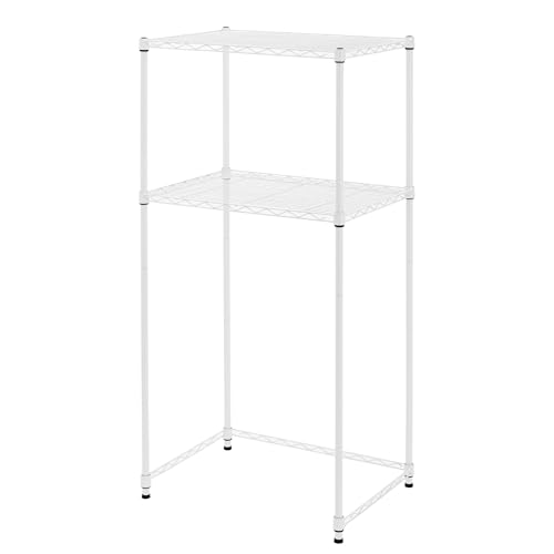 Zvyteay Mini Fridge Shelf Adjustable Height Storage Shelf Metal Storage Rack Mini Fridge and Microwave Stand for Dorm, Apartments, Kitchen, Office, White