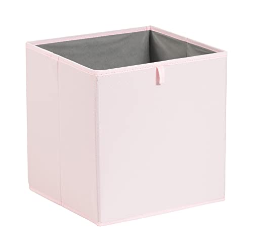 Amazon Basics Collapsible Cube Organizer Bins, Closet Storage Organizer Baskets for Shelves, Space-Saving, 13" x 15" x 13", Peony Pink, Pack of 6