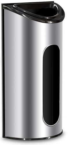 Utopia Kitchen Wall-Mounted Stainless Steel Grocery Bag Holder, Silver | Space-Saving Plastic Bag Holder for Kitchen, Pantry or Cabinet, Reusable Plastic Bag Organizer