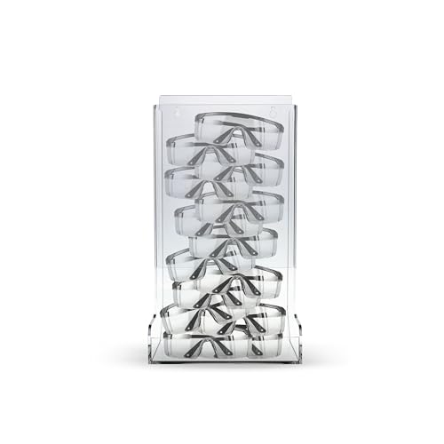 AHS Acrylic Glove Dispenser – Heavy-Duty Clear Holder for Gloves, Masks, Glasses, Shoe Covers, Hair Nets, Trash Bags & More | Freestanding Mount | 8.5"L x 7.2"W x 15.4"H | Pack of 1