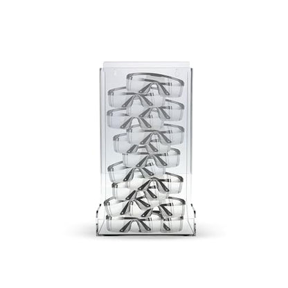 AHS Acrylic Glove Dispenser – Heavy-Duty Clear Holder for Gloves, Masks, Glasses, Shoe Covers, Hair Nets, Trash Bags & More | Freestanding Mount | 8.5"L x 7.2"W x 15.4"H | Pack of 1