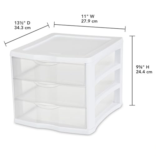 4 Sterilite ClearView Portable 3 Storage Drawer Organizer Cabinets (Open Box)