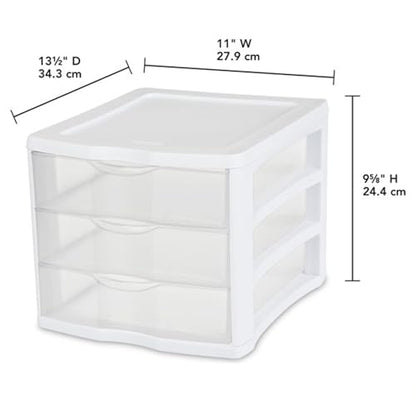 4 Sterilite ClearView Portable 3 Storage Drawer Organizer Cabinets (Open Box)